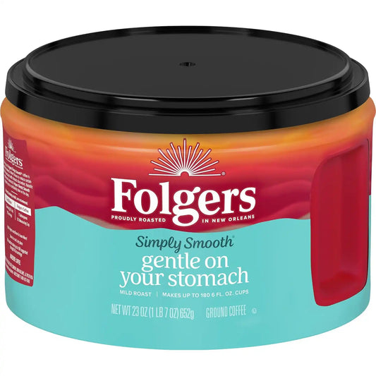Folgers Simply Smooth Ground Coffee, Mild Roast, 23 Ounce Canister