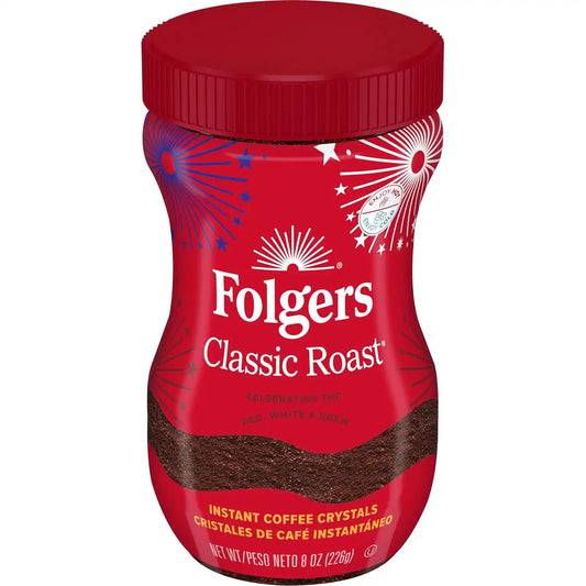 Folgers Classic Roast Instant Coffee, 8 Ounce (Pack of 6)